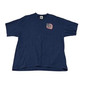 Old Guys Rule T‎ Shirt Mens 2XL Blue American Flag Graphic A Life Well Served
